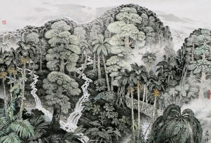 “筆耕熱帶雨林、墨舞海角天涯”海南書畫藝術網名譽主席鄒才干作品欣賞