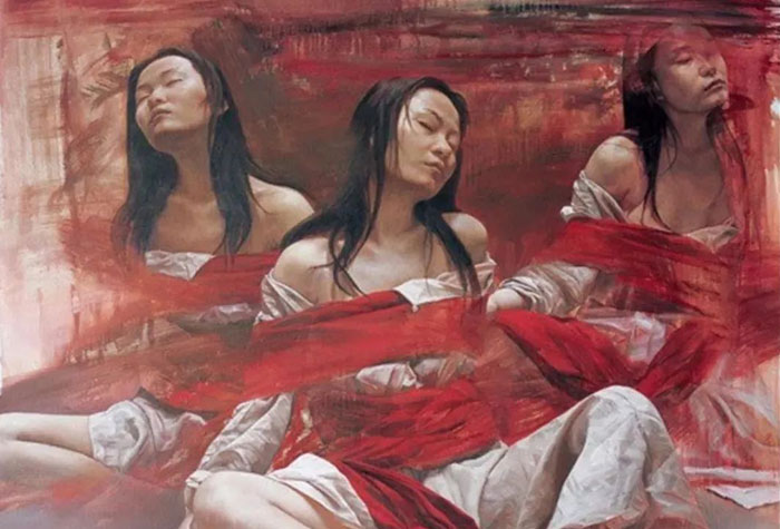 中國(guó)油畫八人展，美麗的女人和風(fēng)景!