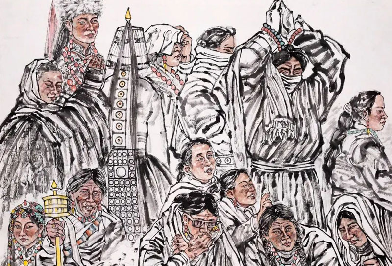 國畫名家丨李勇士：蒼勁潤澤筆墨展現(xiàn)西藏民族風情