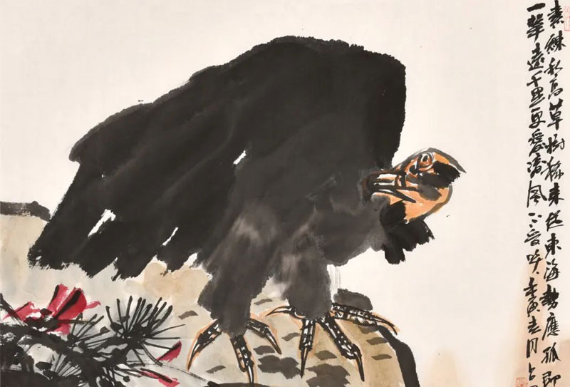 再試蒼穹第九霄｜鞠占圃“鷲系列”大寫意花鳥畫作品賞析